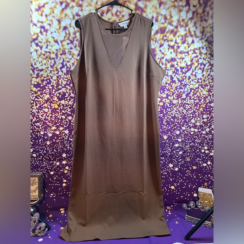 Sleeveless Backless Midi Dress in Brown by V by Very